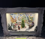 Mr Christmas Lighted Musical Animated Kid Snowman Horse Carriage Tree Shadow Box. Fixed Price $36.50.