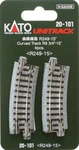 Kato 20-101 Unitrack 9 3/4" Radius 15 Deg Curve 4PCS. Fixed Price $13.95.