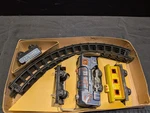 Tin Toy Train Set Litho Haji 2894 Santa Fe Car W/ Piece Track 1930S Vintage. Fixed Price $45.00.