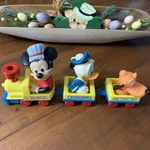Vintage Walt Disney Mickey Mouse Train 1987 Illco Toy 3 Pieces Wind Up Pluto. Fixed Price $24.95.