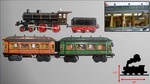 Extremely Rare Marklin 4-4-0 E.1021 Clockwork 1-GAUGE Passenger Train Set. Fixed Price $1600.00.