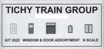 Scale Tichy Train Group 2522 80-PIECE Window & Door Assortment. Fixed Price $17.00.