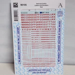 Alphabet Letters & Numbers - Railroad Gothic Red Microscale Decal 90105. Fixed Price $5.95.