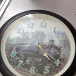 Collectible Railroad Wall Clock Steam Locomotive Design Battery Operated. Fixed Price $45.00.
