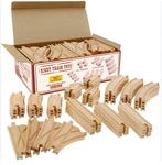 Wooden Train Track 52 Piece 17 Sets Available All Open Box. Fixed Price $26.99.