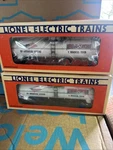 2-VINTAGE Lionel 6-19944 Gauge Visitors Center White Single Dome Tank Cars Nos. Fixed Price $24.99.