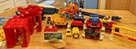 Vtg Tomy Train Set Rare Rail System With Crane, Cement Mixer, Engine, People Etc. Fixed Price $150.00.