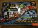 North Pole Junction Christmas Train Holiday Blue Hat Toy 20' Track Light & Sound. Fixed Price $35.00.