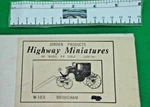Jordan Highway Miniatures Ho #W-103 Brougham Wagon Only Kit, Vintage. Fixed Price $22.99.
