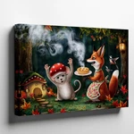 Wall Art Whimsical Woodland Scene Against Light Beige Backdrop, Plump. Fixed Price $119.90.