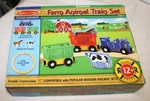 Melissa & Doug Farm Animal Train Set Wooden New Original Box. Fixed Price $24.95.