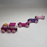 Bigjigs Pink Purple Princess Train Wooden Railways Brio Thomas Compatible. Fixed Price $19.99.
