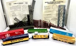 Ho Scale Bachmann Train Set Lot Chessie F9 Loco Caboose 4 Cars Track Bridge 67PC. Fixed Price $89.95.