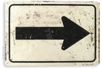 Tin Arrow Street Sign, Distressed, Garage, Shop, Cave, Metal Cor, A354. Fixed Price $10.95.