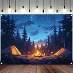Forest Scene 10 X 8 Ft Camping Theme Campfire Tent Woodland Backdrop.... Fixed Price $39.31.