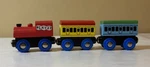 PLAY22 Magnetic Wooden Train Lot Of 3 Cars Colorful. Fixed Price $8.00.