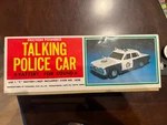 Vintage Yonezawa Toys Tin Talking Police Car Japan AA2A New W/box. Fixed Price $55.00.