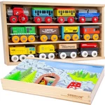 Orbrium 12 Wooden Train Cars Set With Storage Box Cover Tunne.... Fixed Price $37.57.