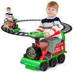 6V Electric Kids Ride On Train Motorized Toy W/ Track & Wheels Green. Fixed Price $94.99.