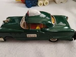Vtg Line Mar Toy Police Car Green No Front Wheels As Is. Fixed Price $12.49.