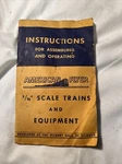 1949 Gilbert American Flyer Instruction Book M2690 3/16" Scale Trains Equipment. Fixed Price $14.99.