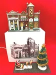 Dept 56 Riverside Row Shops 58888 Plus Lemax Tree Sleigh Santa Cobblestone Rd. Fixed Price $69.99.