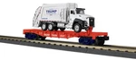 Mth 30-76928 Trump Flatcar With Garbage Truck Operating Lites & Snd Rail. Fixed Price $74.99.