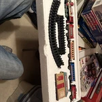 Dickensville Collectables Christmas Toy Train Set Station Track With Sound Works. Fixed Price $35.00.