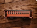 Bowser Tin Plate Brill Streetcar Trolley Orange 551-050122 O-scale Untested. Fixed Price $94.99.