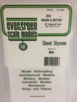 Evergreen 4544 Styrene Plastic Board & Batten 0.125" Spacing 0.040"X 12"X 6" (1). Fixed Price $7.19.