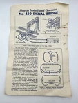 Vintage Lionel No. 450 Signal Bridge Instructions - Dec 1954/55 Original Paper. Fixed Price $27.00.