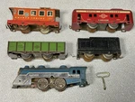 Vintage 1950'S Hafner Windup Train Locomotive 1010 Tender & Cars. Fixed Price $84.95.
