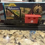 Ho Atsf Model Power 40' Work Caboose With Crane On Car Santa Fe. Fixed Price $11.85.