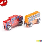 Lot Of 2 Melissa & Doug Red Orange Wooden Toy Double Decker Train Car Magnet. Fixed Price $9.89.