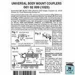 Micro-trains 00102009 (1025-1 1023 ) Universal Bmc Body Mount Couplers (2PAIR. Fixed Price $14.16.