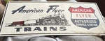Vintage American Flyer Trains Ande Rooney Porcelain Sign Model Collectible. Fixed Price $25.99.