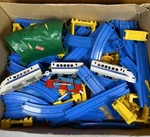 Large Lot Vintage Tomy Tomica World Road And Rail System Pieces Parts Train. Fixed Price $59.99.