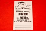 Original Lionel X617 Gifts Galore! Promo Outfit Contest Entry Form - Postwar. Fixed Price $19.99.