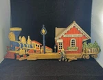 1976 Dart Industries Spring Valley Train Station Plastic Wall Hanging Vtg #7458. Fixed Price $89.95.