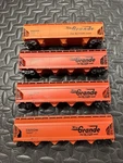 Scale D&rgw Rio Grande Hopper Train Cars Rolling Stock (lot Of 4). Fixed Price $100.00.