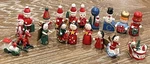 Lot Of 20 Wooden Christmas Ornaments Angels Santas Snowman Train Horse Drum Read. Fixed Price $35.99.