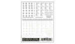 Woodland Scenics Box Car Data Gothic Black-white Dry Transfer Decals. Fixed Price $16.94.