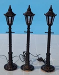 CB14: (3) Mth No. 30-1079 Scale Diecast Sided Main Street Lamp Posts Tested. Fixed Price $22.95.