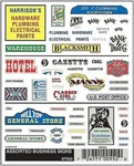 Woodland Assorted Business Signs - Model Railroad Decal #DT552. Fixed Price $8.70.