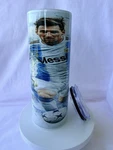 Lionel Messi 20 Oz Skinny Tumbler W/metal Straw, Clear Slide Lock, Soccer. Fixed Price $14.99.