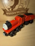 James ! Thomas Friends Train Wooden 2012 Red #5 Cgi Face Fisher Price Playworn. Fixed Price $19.99.
