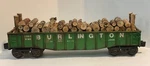 Lionel 9140 Burlington Gondola W/removable Log Load, Professionally Weathered. Fixed Price $32.50.