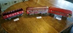 Antique,vintage American Flyer Train, 3 Cars, Std Gauge, 2 Pullman & 1 Gondola. Fixed Price $149.00.