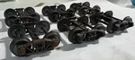 Lot Of 3 Pairs Vintage All-nation Scale 2-RAIL Metal Freight Trucks Sprung. Fixed Price $59.95.