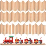 50 Pcs Wooden Train Track Set Straight Bulk Hardwood T.... Fixed Price $54.53.